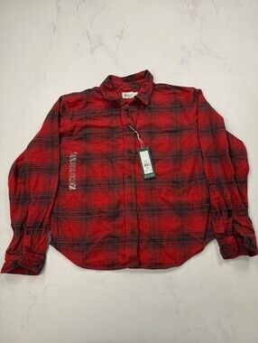 Alpine Design Shirt Button-Up Red Modern Classic Style - Womens XS